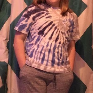 Blue and grey tie diy tee